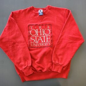 VTG 90s Champion Ohio State Buckeyes Silver Embroidered Crewneck Sweatshirt M